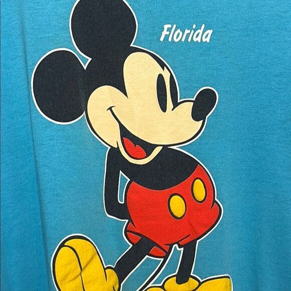 Vintage Disney Blue Mickey Mouse Short Sleeve Tee - Picture 3 of 10